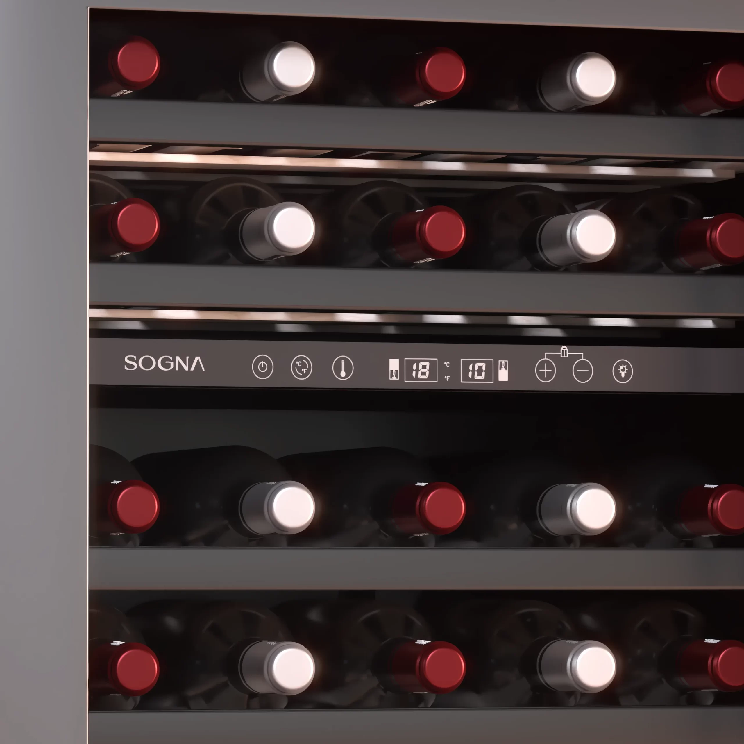 adega de vinhos dual zone sogna carbon 46 garrafas 60cm